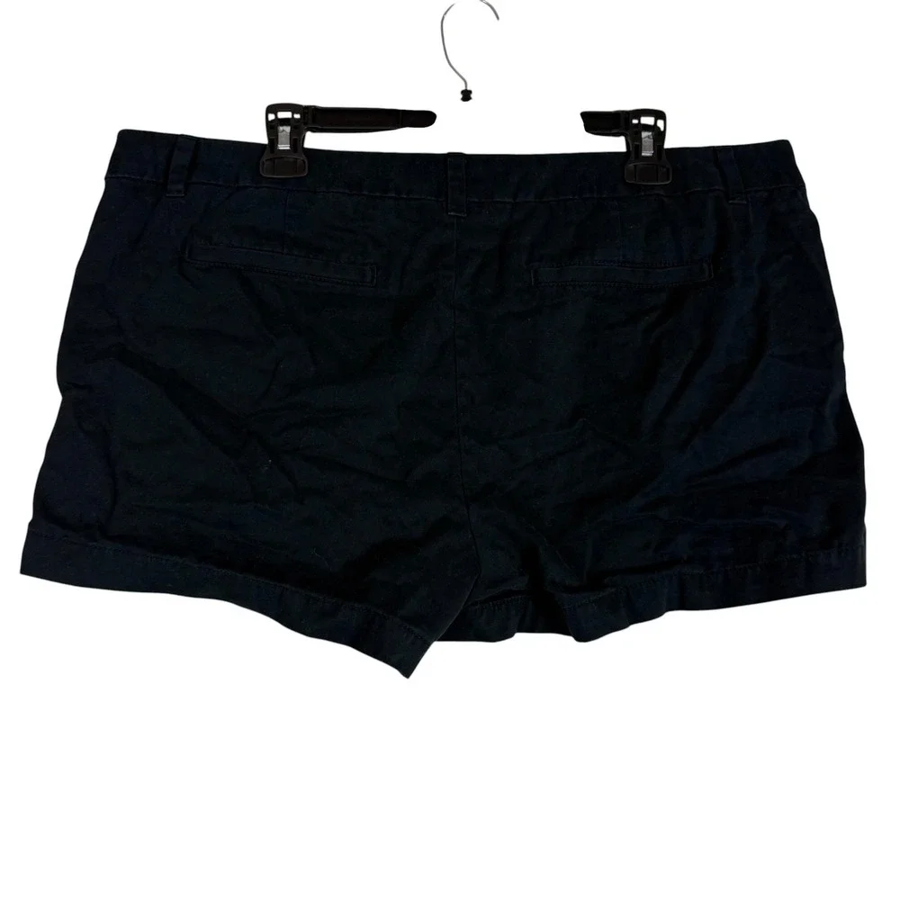 Merona Shorts Womens 16 Black Chino Twill 3 Inseam Regular Fit Casual Summer